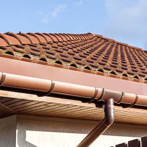 red tile roof and gutter